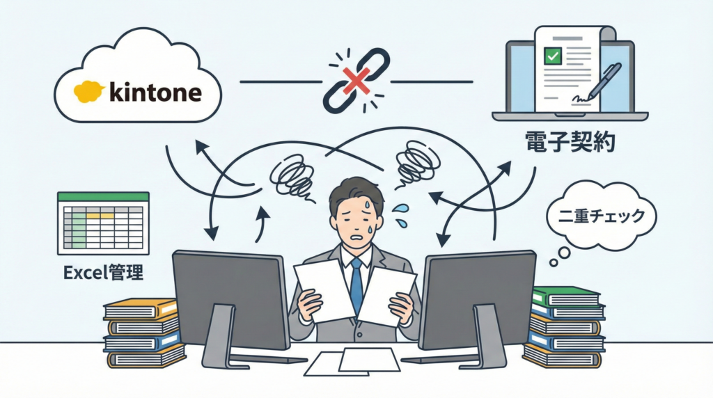 事例：kintoneと電子契約の連携不全が招く現場の疲弊