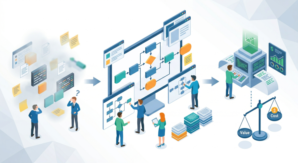 業務フローの可視化が見積もりの精度を安定させる